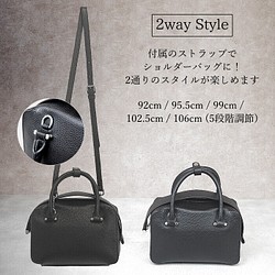 ハンドメイド 本革 ボックス型 2way ハンドバッグ 1枚目の画像