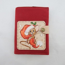 【Creema禮物季】聖誕松鼠皮革筆記本手帳書札書衣 第1張的照片