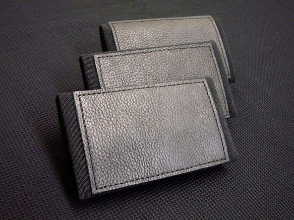 BLACK x BLACK-手做皮革帆布卡片/名片夾 第1張的照片