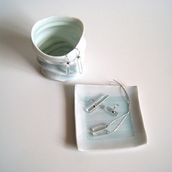 水耳環玻璃水玻璃飾品掛鉤型 第1張的照片