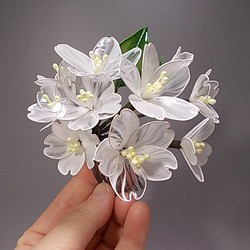 櫻花的髮夾梳子（白蘭花） 第1張的照片