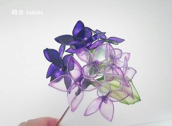 紫陽花（紫）かんざし　一本挿し 1枚目の画像