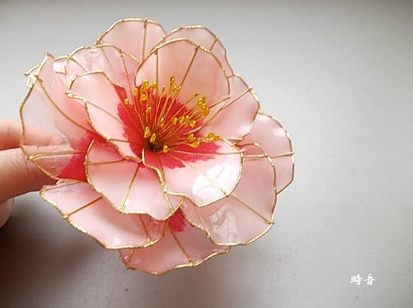花牡丹（粉紅色）梳·簪 第1張的照片