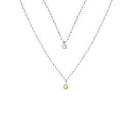 ♔ UMICHEN ♔ 雙v珍珠項鍊組 pearls. silver Necklace . 第1張的照片