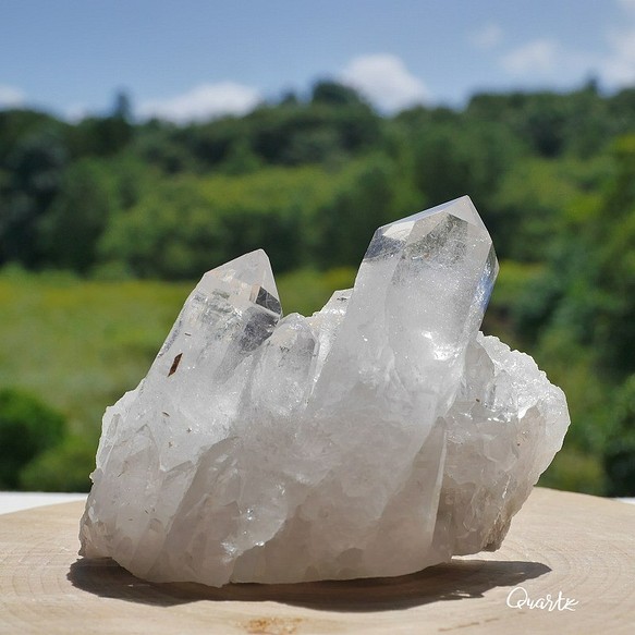 天然石 約129g幅約74mm 水晶クラスター(ミナスジェライス産)透明クリスタル結晶原石[bqc-210828-01] 1枚目の画像