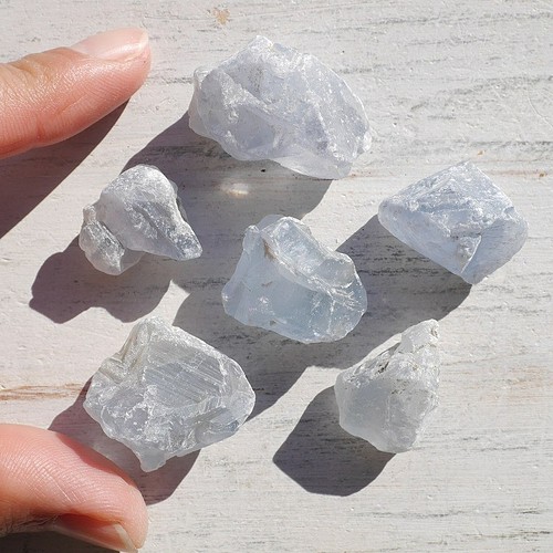 現物☆天然石セレスタイト(マダガスカル産)6個合計約53g分詰合せ 結晶 