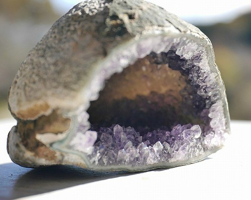 天然石アメジスト原石ジオード(ウルグアイ産)約159g約88mm 紫水晶 