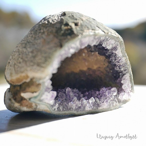 天然石アメジスト原石ジオード(ウルグアイ産)約159g約88mm 紫