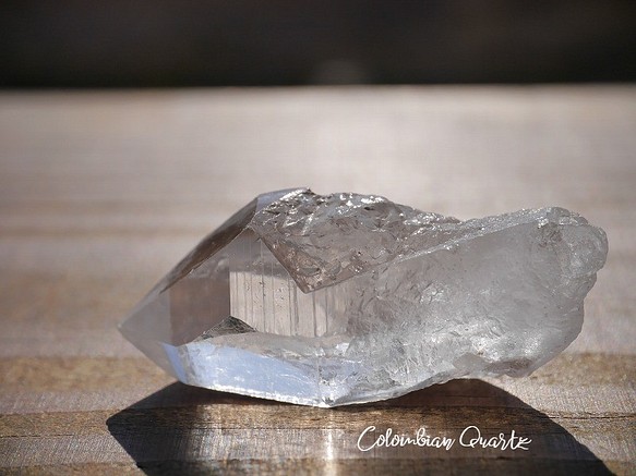 天然石水晶(コロンビア産)約11g約38mm 結晶ポイント原石 高透明度クリスタルクォーツ[cq-200416-01] 1枚目の画像