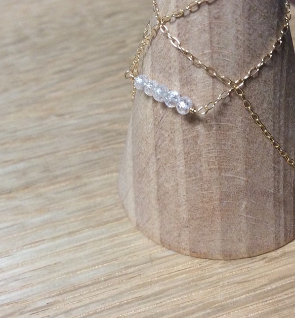 キラッキラのつぶつぶダイヤの串団子ネックレス 0.65ct K18
