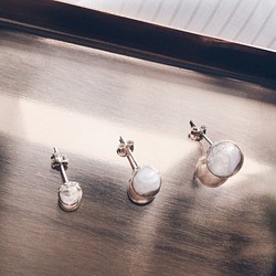 Feather Glass Bubble 952 silver earrings 第1張的照片