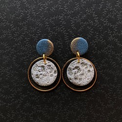 垂吊月球月亮軟陶耳環-moon polymer clay earrings 第1張的照片