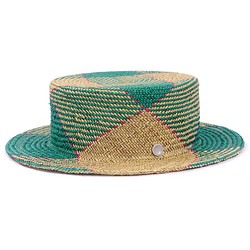 貴重なデッドストックを使用したマルチ柄カンカン帽L グリーン(18SSS-027) 1枚目の画像