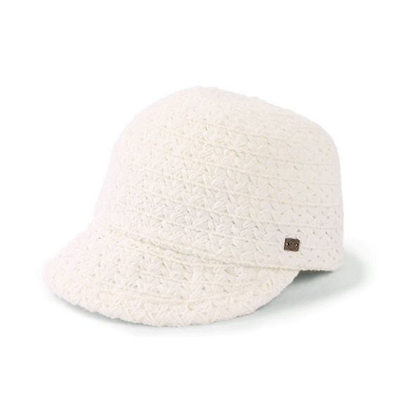 優雅的光澤！優雅的帽子白色使用商場線程（18 AWS  -  008） 第1張的照片