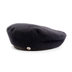 冬天推薦的舒適材料！亞麻羊毛軍用貝雷帽黑色（18AWS-014） 第1張的照片