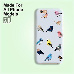 各種iPhoneやスマホに対応⋆鳥 小鳥  パターン マット面 硬質のスマホケース 1枚目の画像