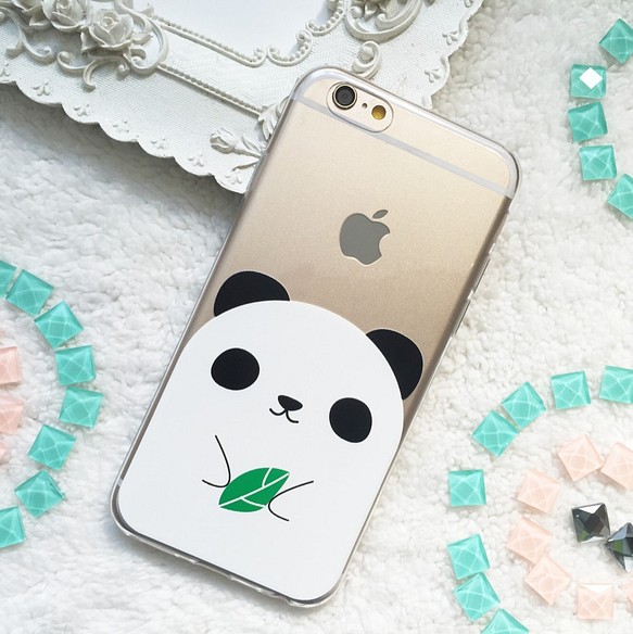 支援各種iPhone 5 6 7 plus熊貓 貓熊 水晶透明果凍 手機殼 軟殼  保護殼 保護套 第1張的照片