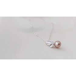 S925 淡水本真珠  葉 シルバー ブレスレット ネックレス【365】 1枚目の画像