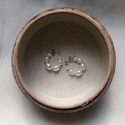 淡水パール 真珠 ピアス 天然 上品 【193】 1枚目の画像