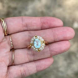 Mi Tesoro シルバー925 宝石アクアマリン指輪/海洋珍珠-海水藍寶石戒指 第1張的照片
