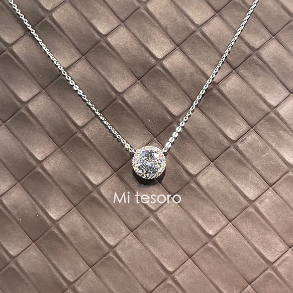 Mi Tesoro 一克拉鋯石項鍊-925銀 ネックレス 第1張的照片