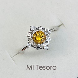 Mi Tesoro シルバー925 シトリンー調節指輪/小華麗-巴西黃水晶戒指 第1張的照片