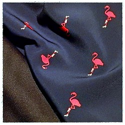 Flamingo；シュシュ ネイビー×ピンク 1枚目の画像