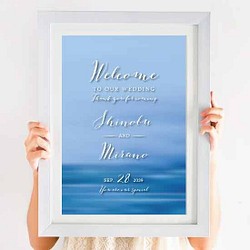 ウェルカムボード 海　ビーチ　名入れ 結婚式　二次会　ポスター印刷　パネル加工OK　bord0205 1枚目の画像