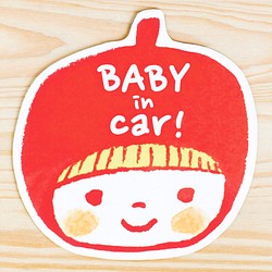 BABY IN CAR マグネットステッカー(赤） 1枚目の画像