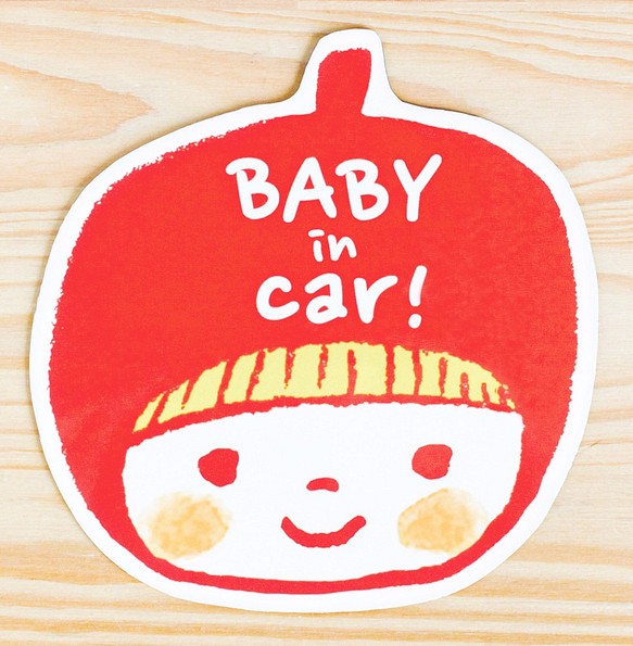 BABY IN CAR マグネットステッカー(赤） 1枚目の画像