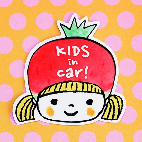 KIDS IN CAR マグネットステッカー(いちごちゃん） 子供服 satoshi ...