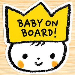 BABY ON BOARD マグネットステッカー(プリンスちゃん） 1枚目の画像