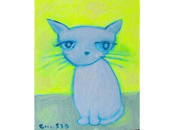 ちょっといいかしら?】F3 絵画 油絵 キャンバス 絵本 猫 子猫 ネコ 