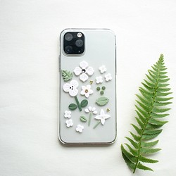 [定做]智能手機套/野花花束/白色 第1張的照片