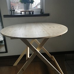 折りたたみテーブル丸80（受注生産 1枚目の画像