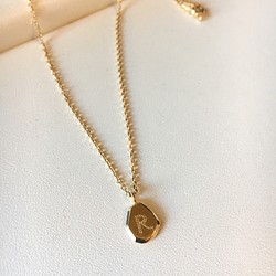 silver initial necklace(K18ゴールドメッキ)☆受注生産 1枚目の画像