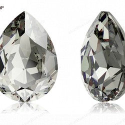 【スワロフスキー#4320】45粒 Pear-shaped 8x6mm ブラックダイアモンド (215) F 1枚目の画像