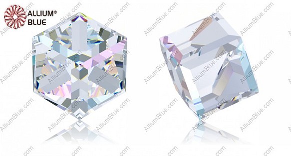 【スワロフスキー#4841】144粒 Angled Cube 4mm クリスタル AB CAL VZ (001ABCVZ 1枚目の画像