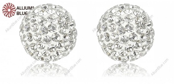 スワロフスキー#86301】12粒 Half Hole Pavé Ball 10mm CE White