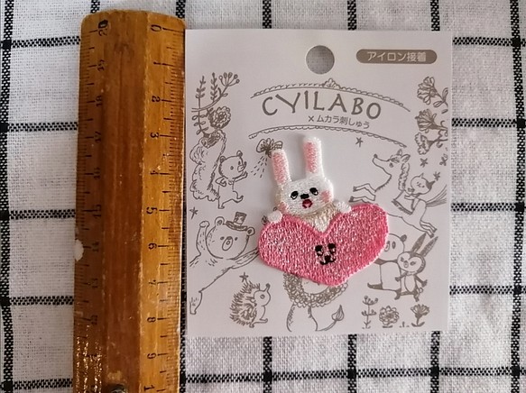 CYILABO×ムカラ刺繍　ハートピンク 1枚目の画像