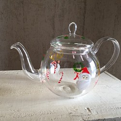 玻璃茶壺聖誕節 第1張的照片