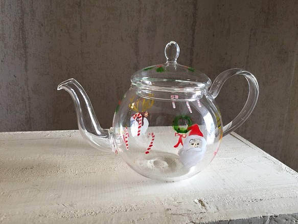 玻璃茶壺聖誕節 第1張的照片