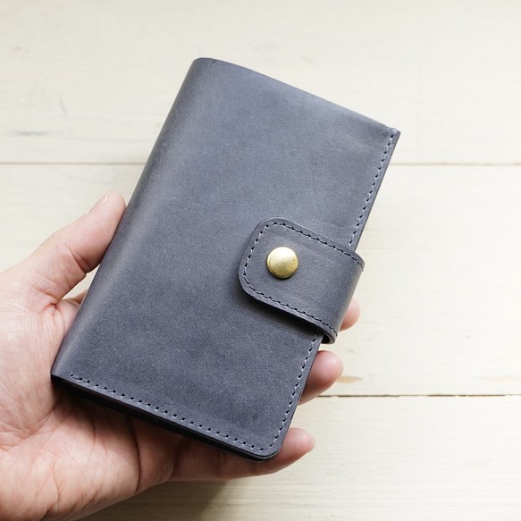 COMPACT　Wallet Italian leather purburo「BLUE」MADE TO ORDER 第1張的照片
