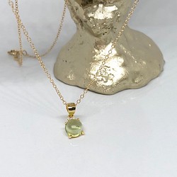 14kgf -宝石質ペリドットround necklace 1枚目の画像