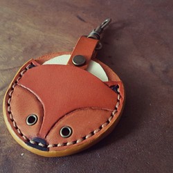 可愛 狐狸  gogoro 鑰匙純牛皮皮革套 - 第1張的照片