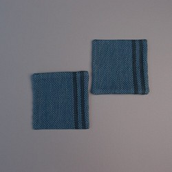 送料無料 藍生葉染め手織りコースター２枚セット 1枚目の画像
