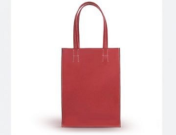 [HOYA BAG] 5点セットトートバッグ、バッファローレザー、非常にシンプル、レッド 1枚目の画像
