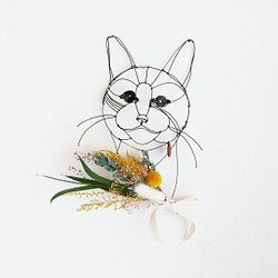 Wire Wall Art Bouque （cat & bouquet） 1枚目の画像