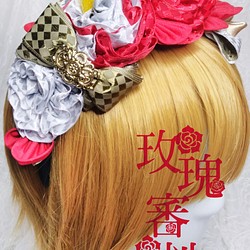 【花樁屋✾玫瑰審判】つまみ細工髮箍D 第1張的照片
