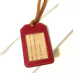 識別證夾/悠遊卡夾/行李掛牌/卡夾/皮革/植鞣革/手工縫製 第1張的照片